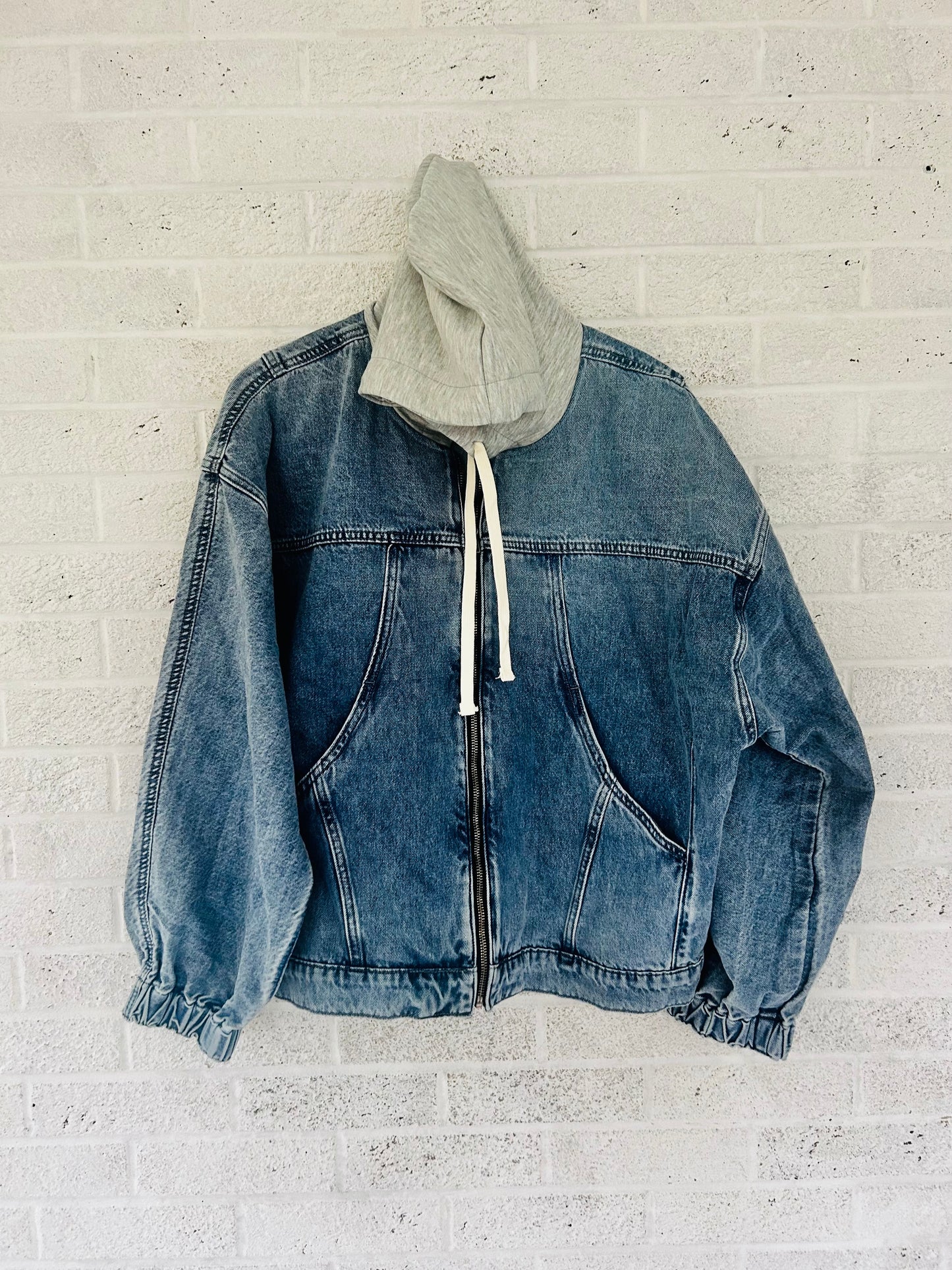 Denim Hoodie Zipup Jacket