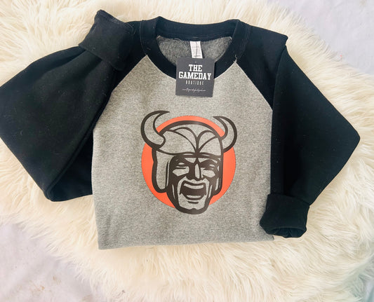 Viking Head Adult Raglan Sweatshirt
