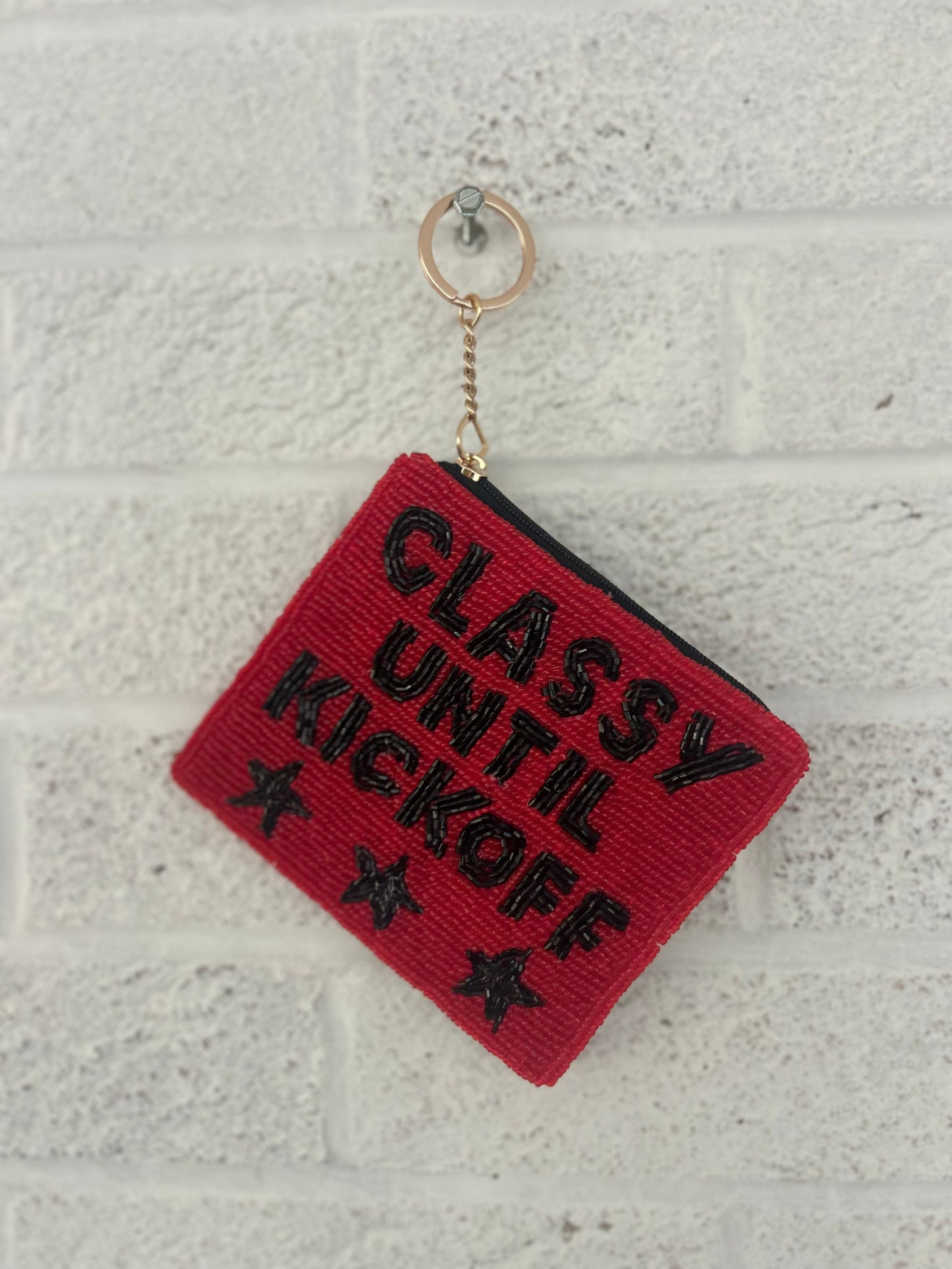 Claasy Until Kickoff Beaded Coin Purse