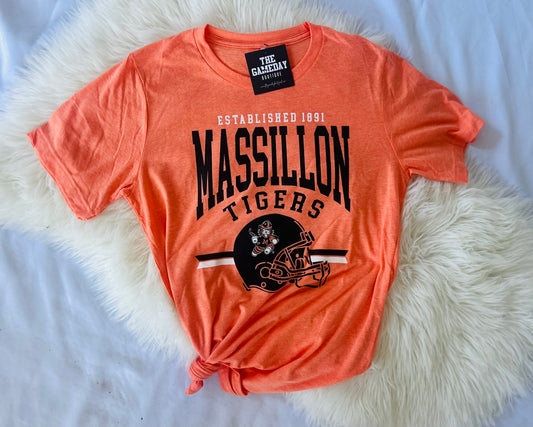 Massillon Tiger Football Helmet T-shirt