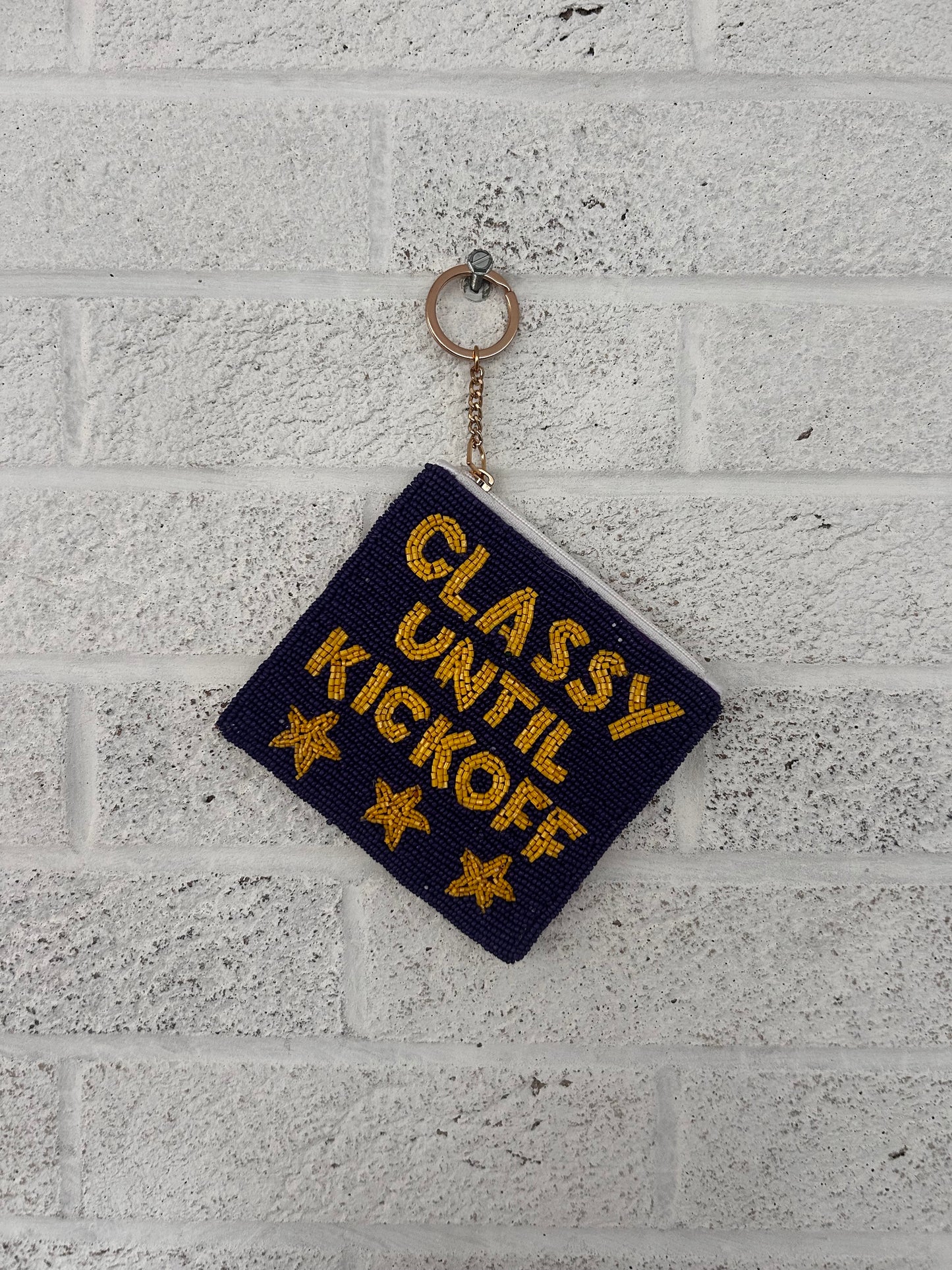 Claasy Until Kickoff Beaded Coin Purse