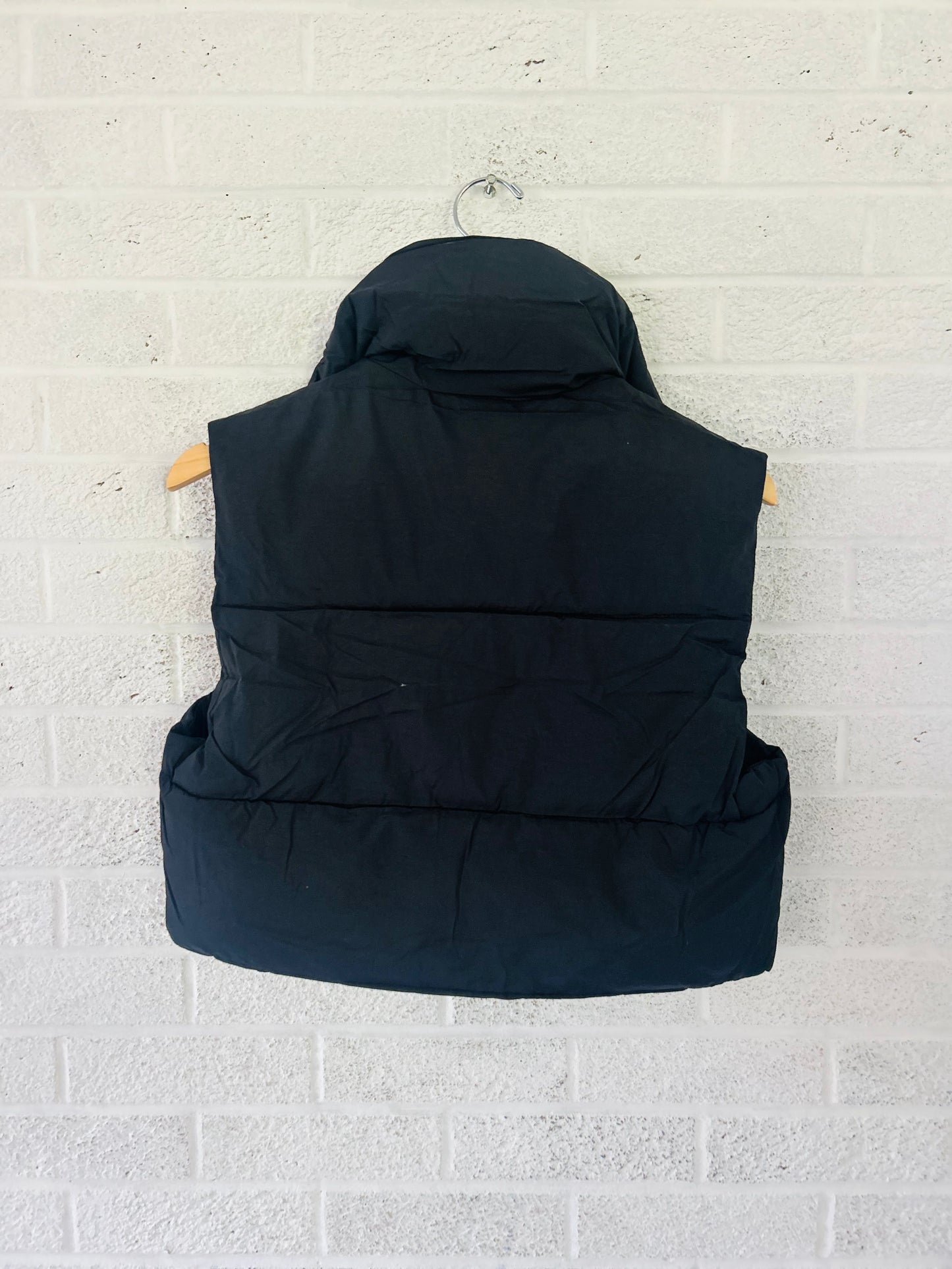 Black Cropped Puffer Vest