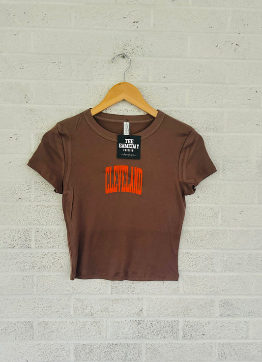 Cleveland Brown Baby Rib Crop T-shirt