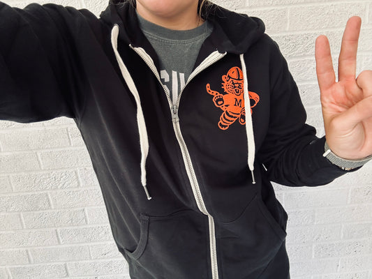 Black Obie Full Zip Sweatshirt