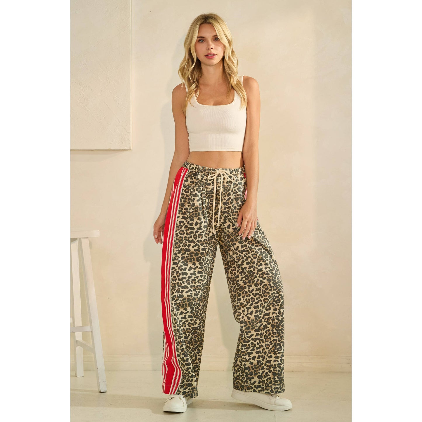 Drawstring Cheetah Pants