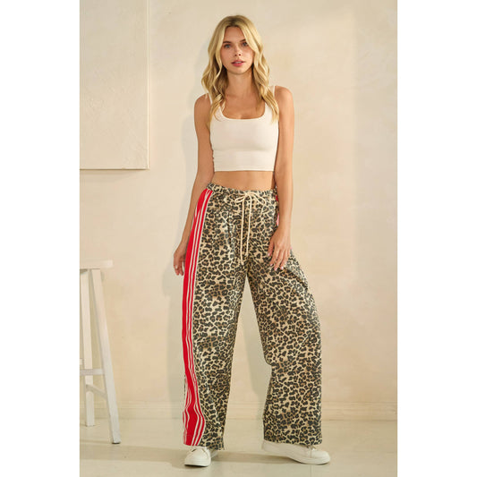 Drawstring Cheetah Pants