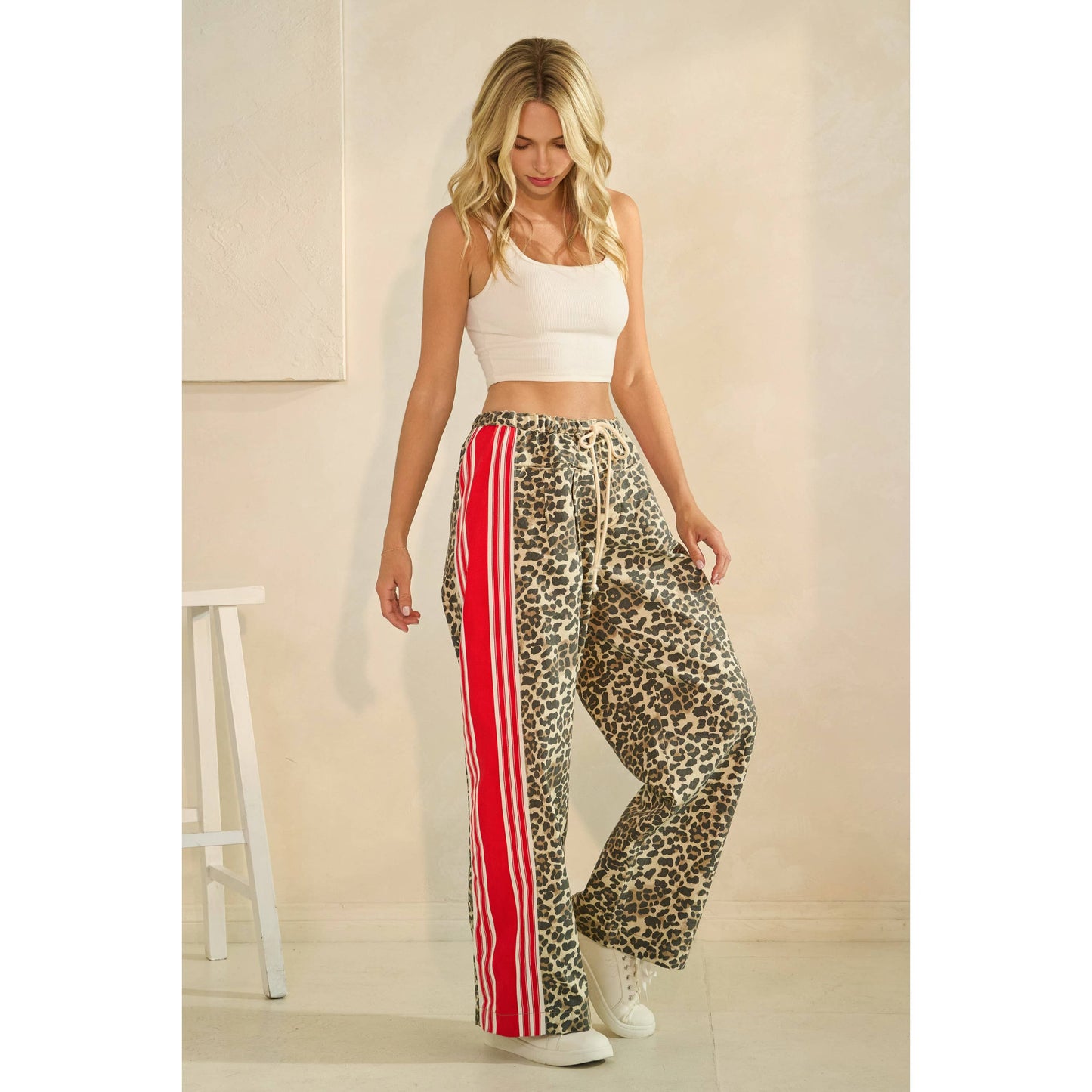 Drawstring Cheetah Pants