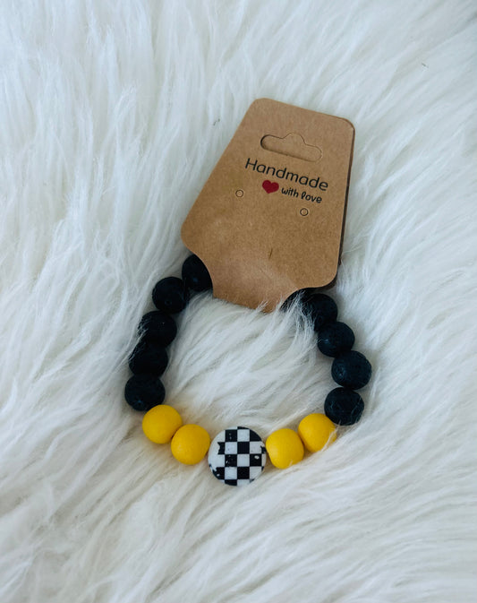 Black and Yellow Check Bracelet