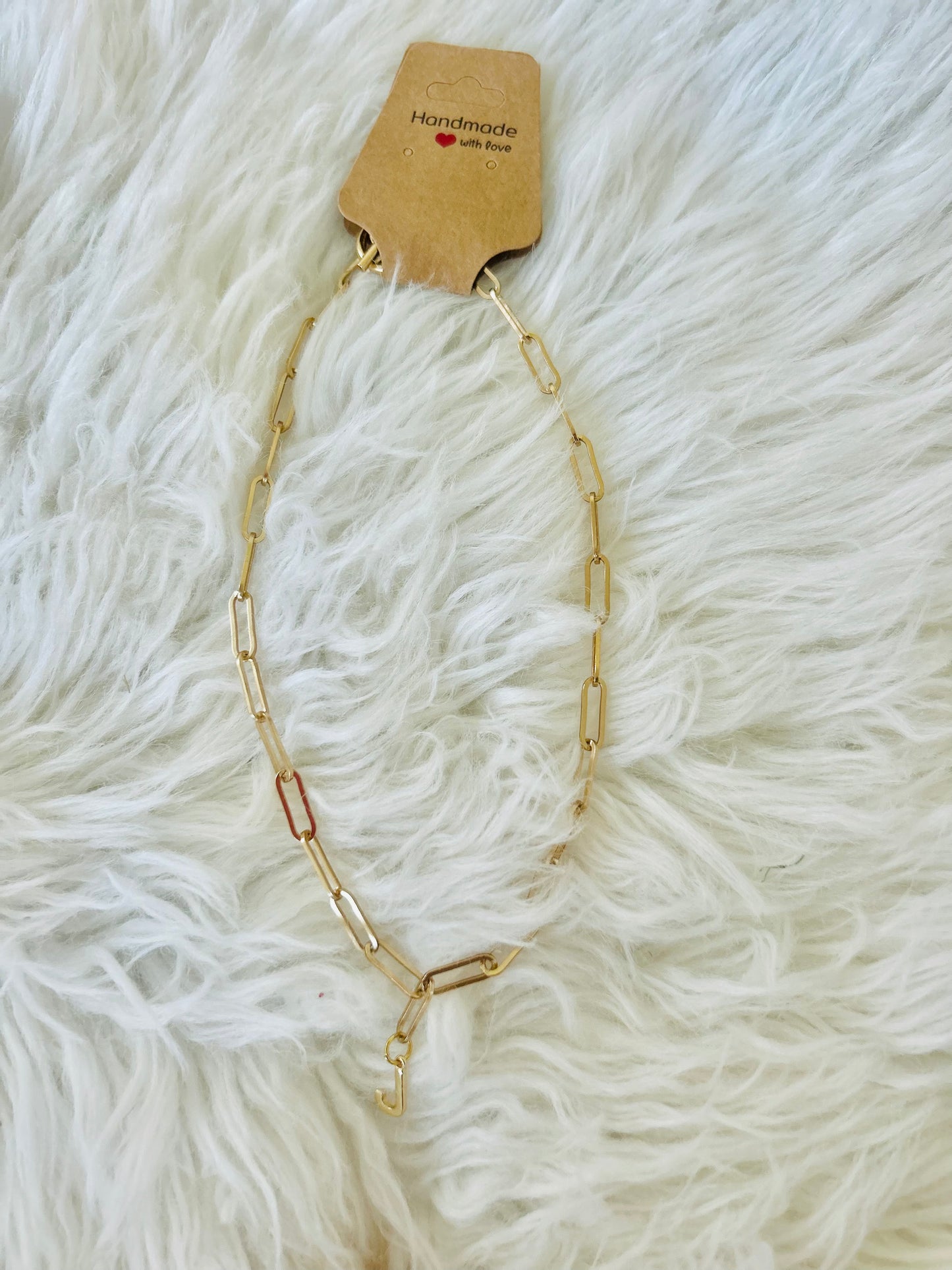 J Paperclip Necklace