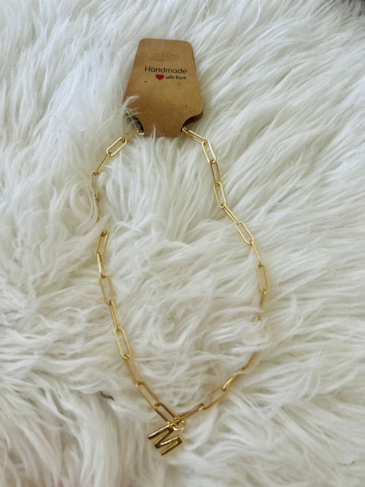 M Paperclip Necklace
