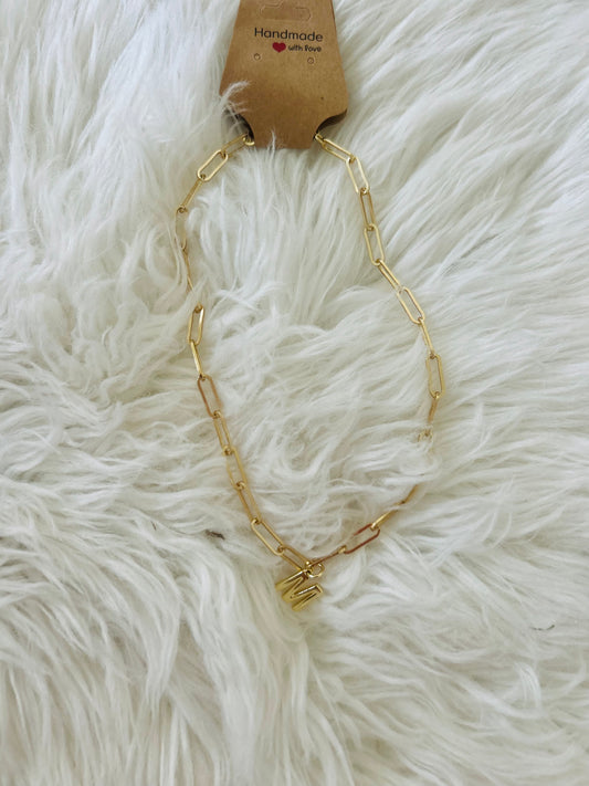 M Paperclip Necklace