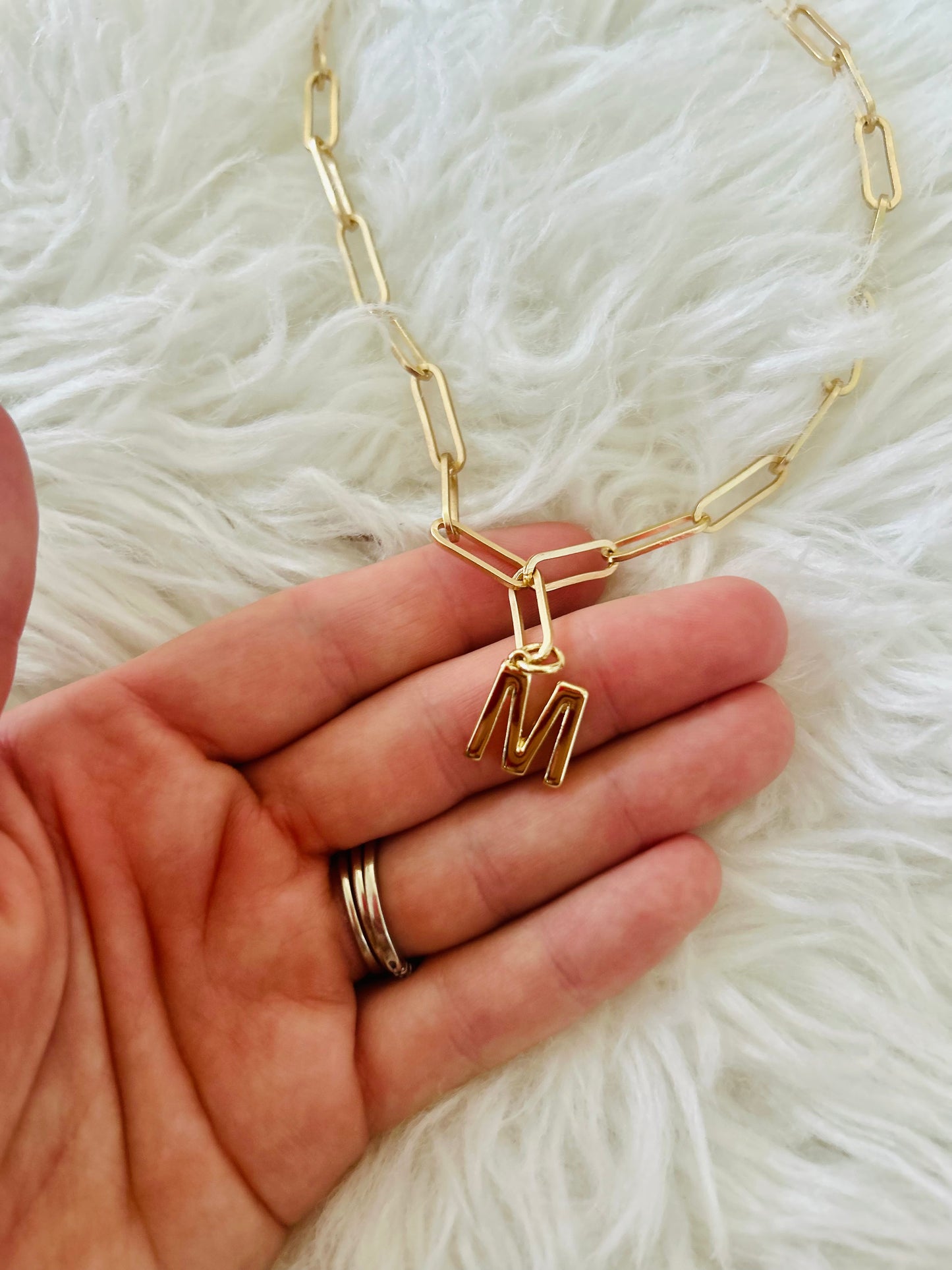 M Paperclip Necklace