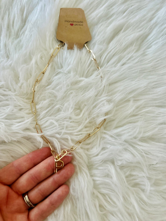 P Paperclip Necklace