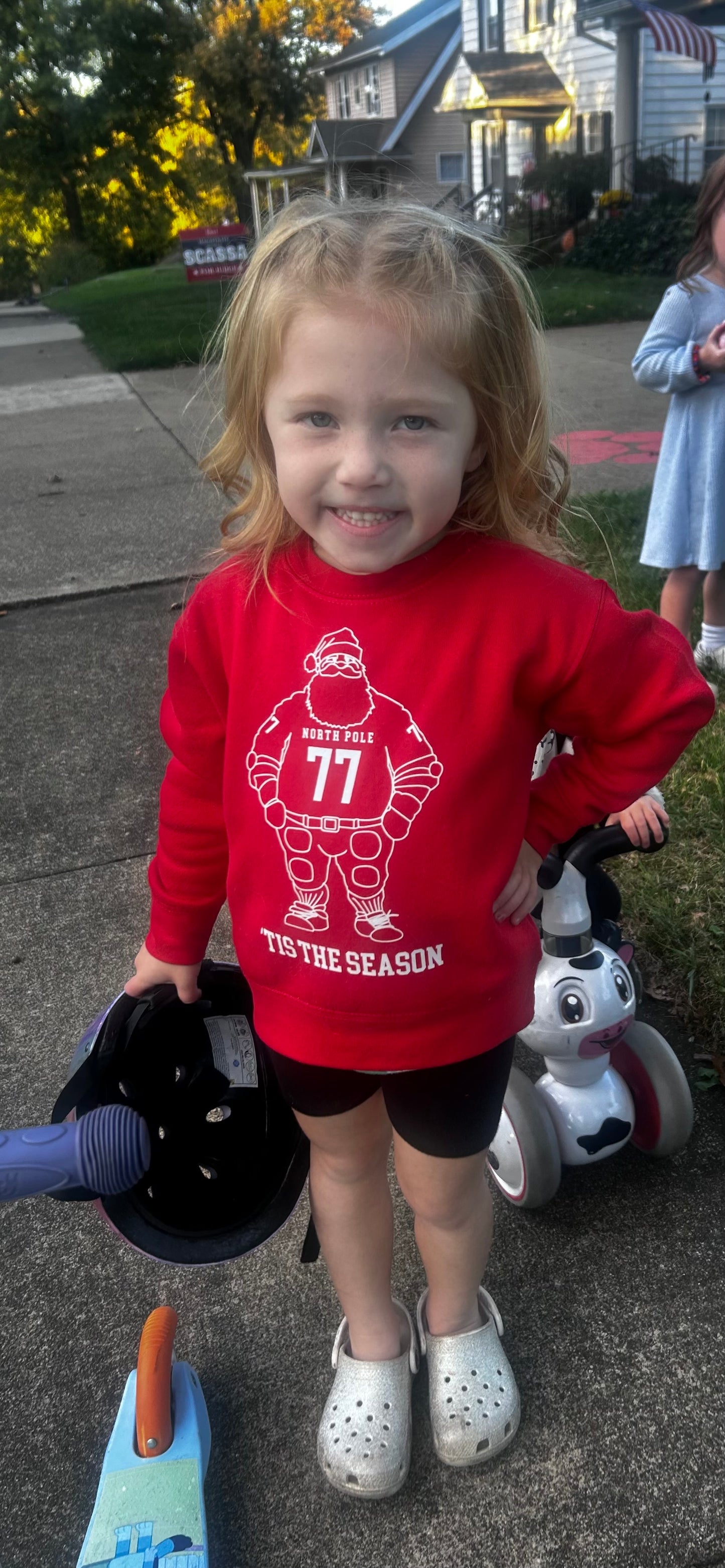 TODDLER Santa Football Player Spongefleece Sweatshirt