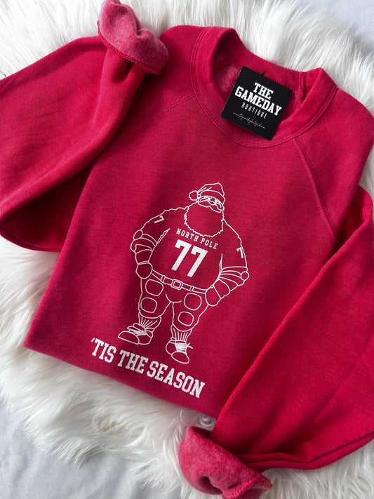 Santa Football Player Spongefleece Sweatshirt