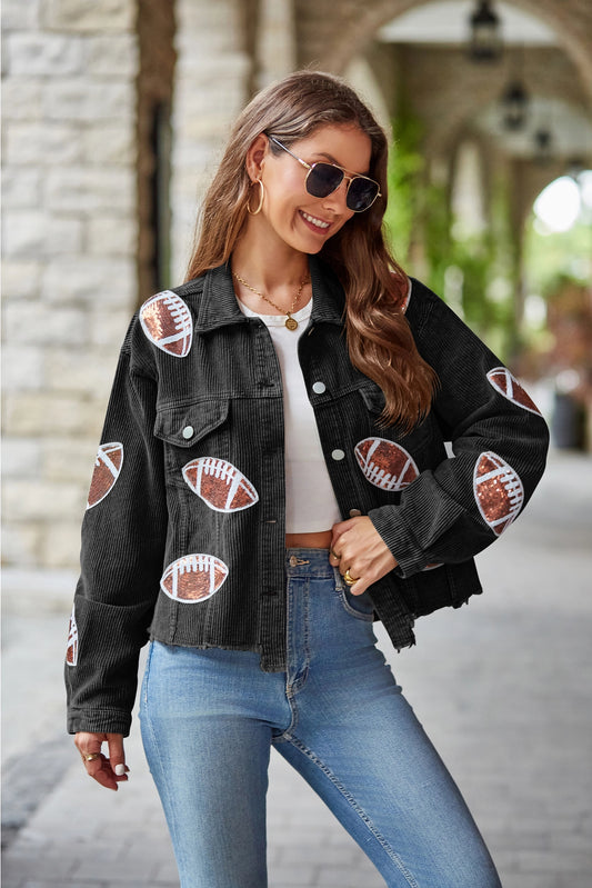 Sequin Corded Football Jacket