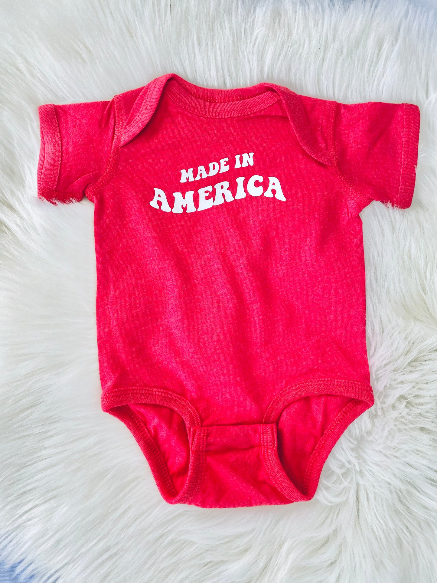 Made in America Vintage Red Baby Bodysuit/Onesie