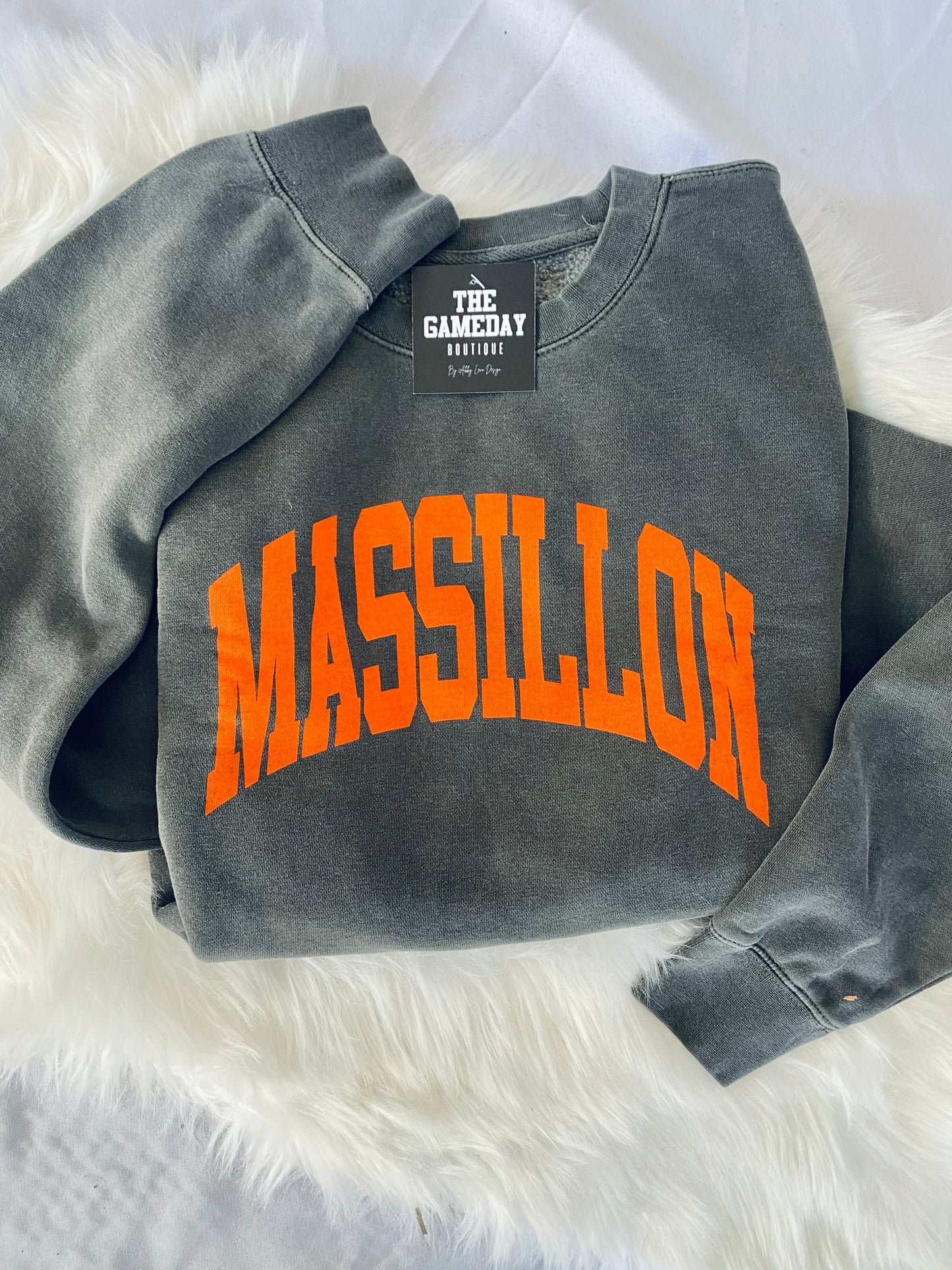 Massillon Arch Vintage Adult Sweatshirt Charcoal Grey
