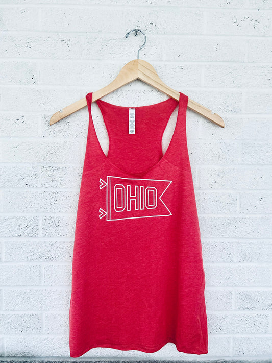 Ohio Pennant Flag Racerback Tank Top