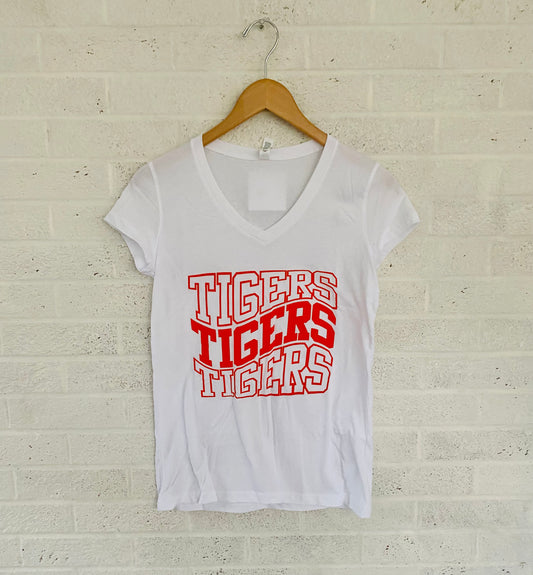 Tigers Wave Women's V-neck T-shirt