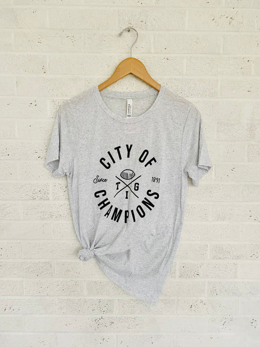 City of Champions White Fleck T-Shirt