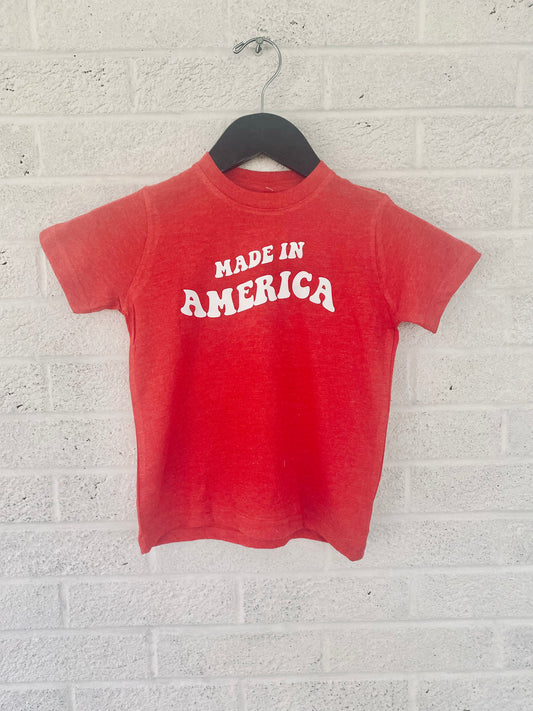 Made in America Vintage Red Toddler and Youth T-shirt